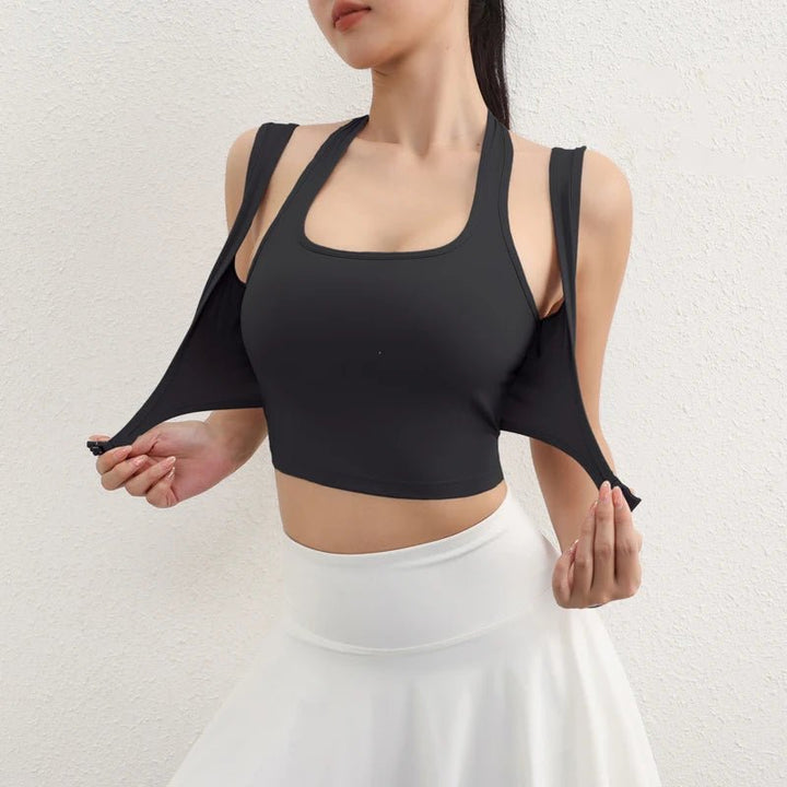 Double Strap Sports Bra – Breathable Anti - Sweat Fitness Top for Women - VeauBeauty