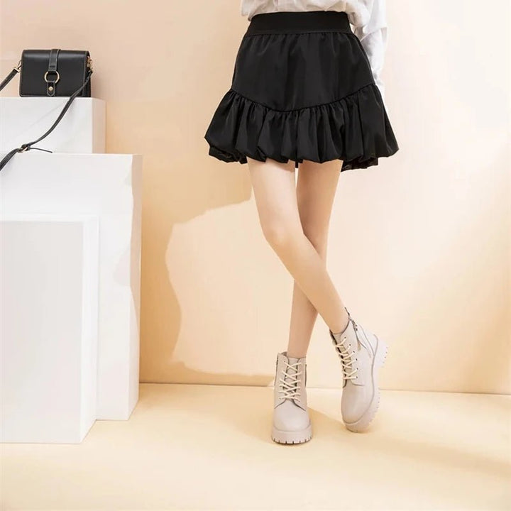 Double Zipper Genuine Leather Ankle Boots – Square Heel Motorcycle Style - VeauBeauty