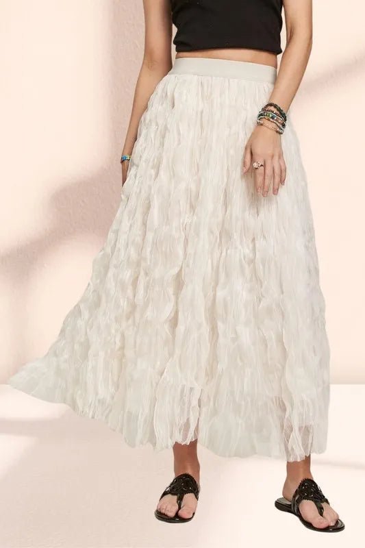 Elastic Waist Cloud Fluffy Maxi Skirt - VeauBeauty