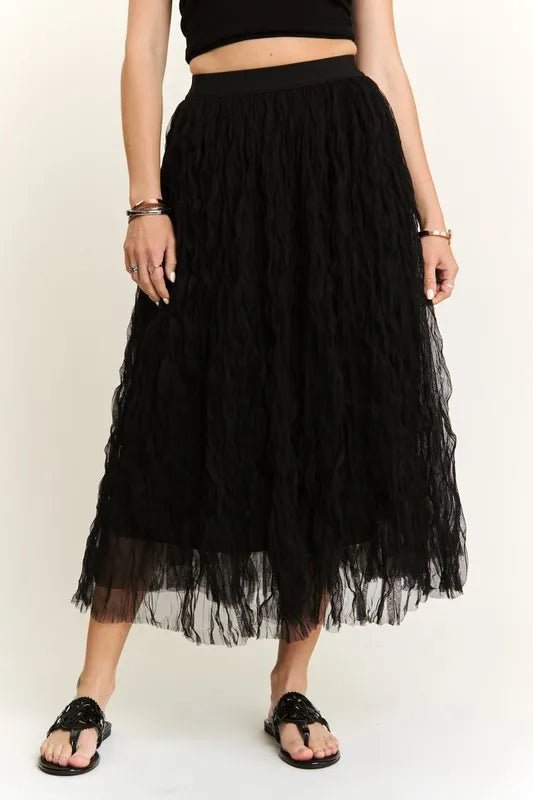 Elastic Waist Cloud Fluffy Maxi Skirt - VeauBeauty