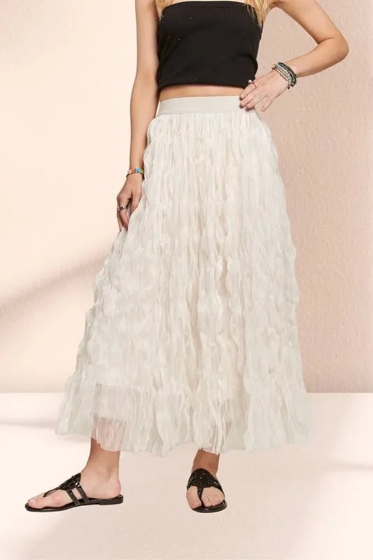 Elastic Waist Cloud Fluffy Maxi Skirt - VeauBeauty