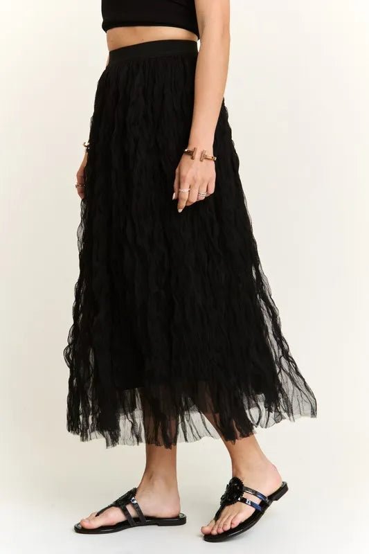 Elastic Waist Cloud Fluffy Maxi Skirt - VeauBeauty