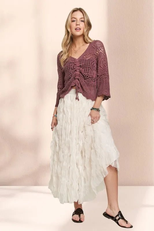 Elastic Waist Cloud Fluffy Maxi Skirt - VeauBeauty