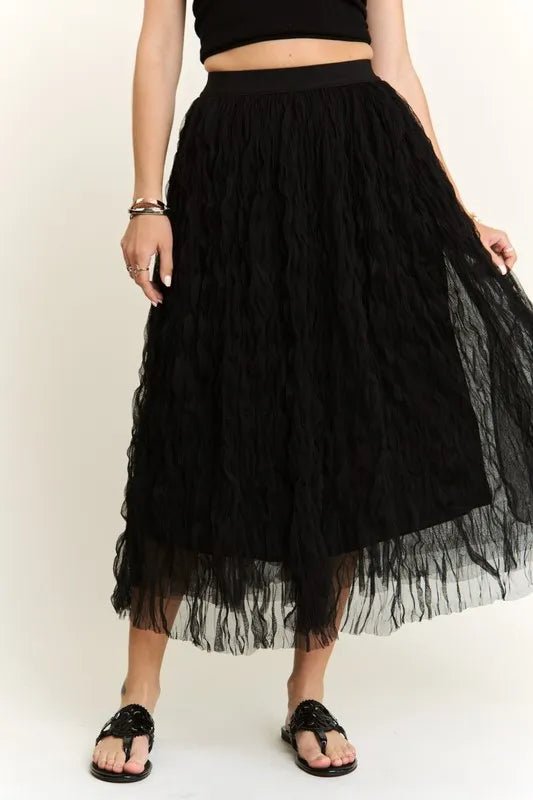 Elastic Waist Cloud Fluffy Maxi Skirt - VeauBeauty