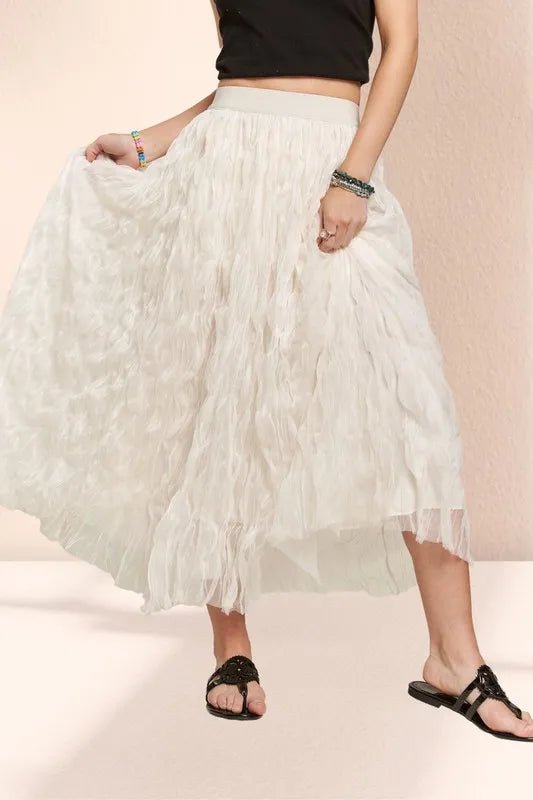 Elastic Waist Cloud Fluffy Maxi Skirt - VeauBeauty