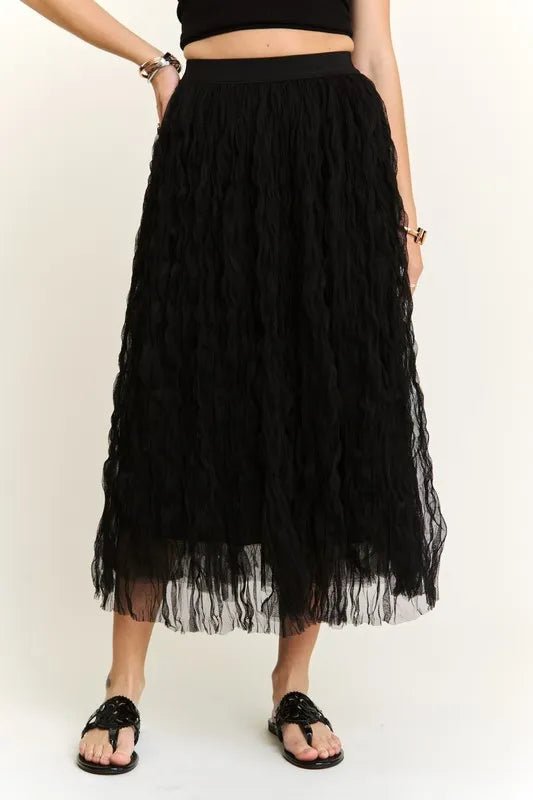 Elastic Waist Cloud Fluffy Maxi Skirt - VeauBeauty