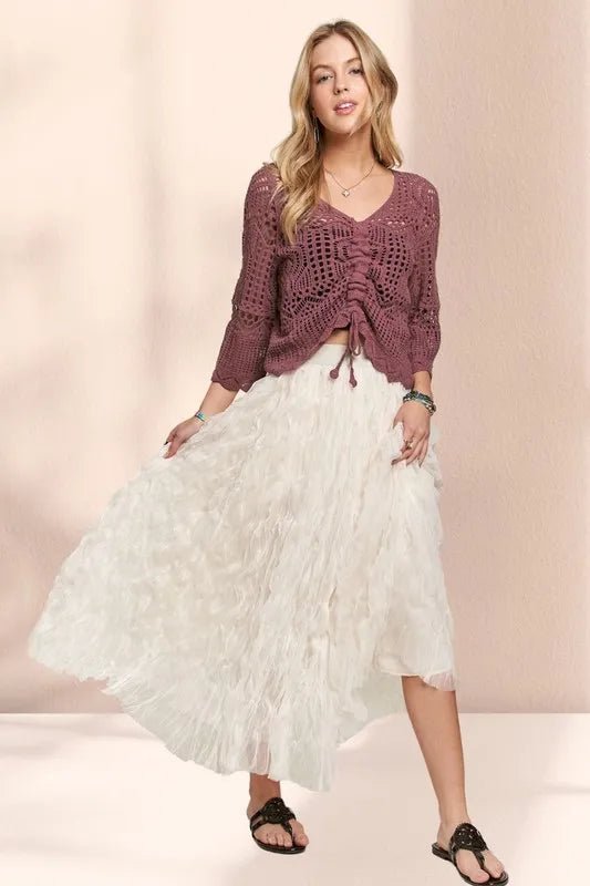 Elastic Waist Cloud Fluffy Maxi Skirt - VeauBeauty