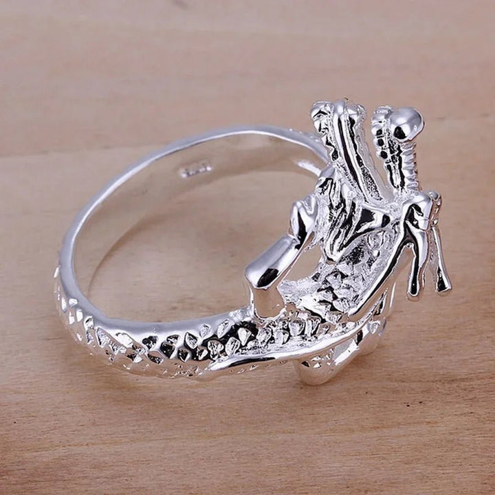 Fashion Charm 925 Sterling Silver Dragon Ring – Unisex Holiday Gift Jewelry - VeauBeauty