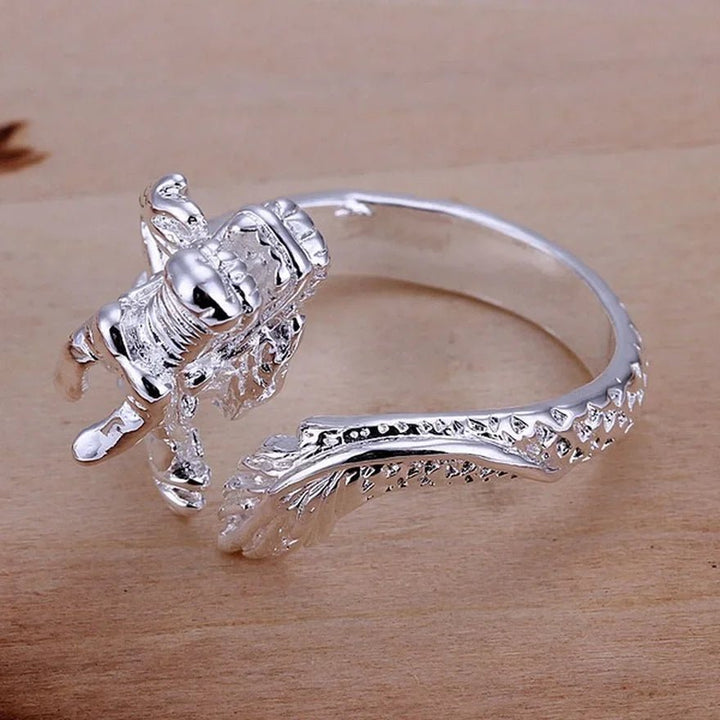 Fashion Charm 925 Sterling Silver Dragon Ring – Unisex Holiday Gift Jewelry - VeauBeauty
