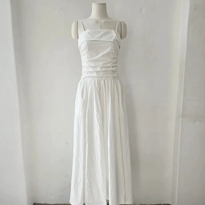 Feminine A - Line Summer Dress – Bell Sleeve Detail & High Waist Mid - Length Design - VeauBeauty