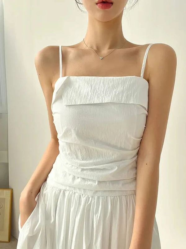Feminine A - Line Summer Dress – Bell Sleeve Detail & High Waist Mid - Length Design - VeauBeauty