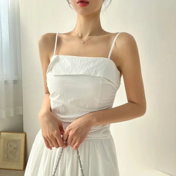 Feminine A - Line Summer Dress – Bell Sleeve Detail & High Waist Mid - Length Design - VeauBeauty