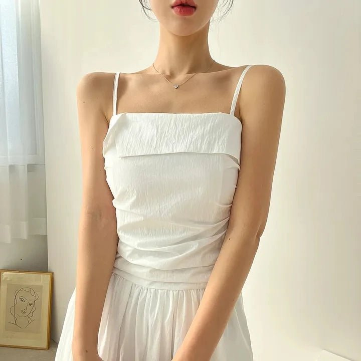 Feminine A - Line Summer Dress – Bell Sleeve Detail & High Waist Mid - Length Design - VeauBeauty