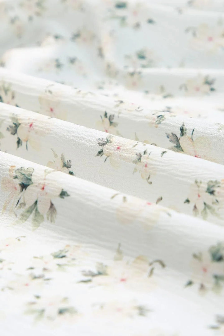 Floral Smocked Short Puff Sleeve Maxi Dress - VeauBeauty