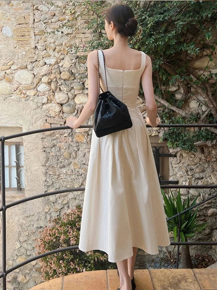 French Chic Summer Dress – High Waist Elegant Hepburn Style for Women - VeauBeauty