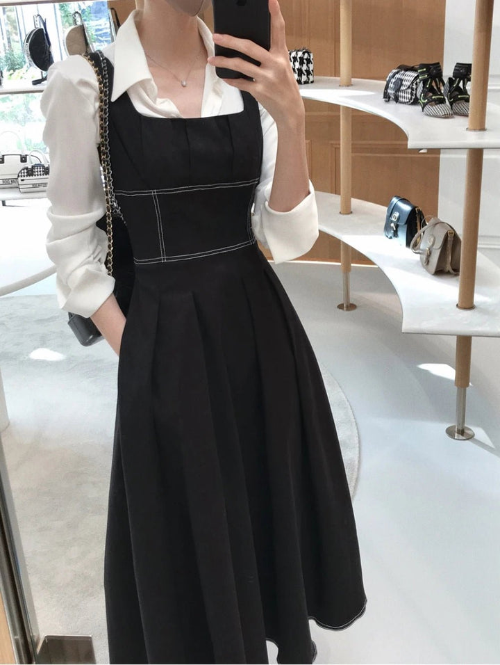 French Chic Summer Dress – High Waist Elegant Hepburn Style for Women - VeauBeauty
