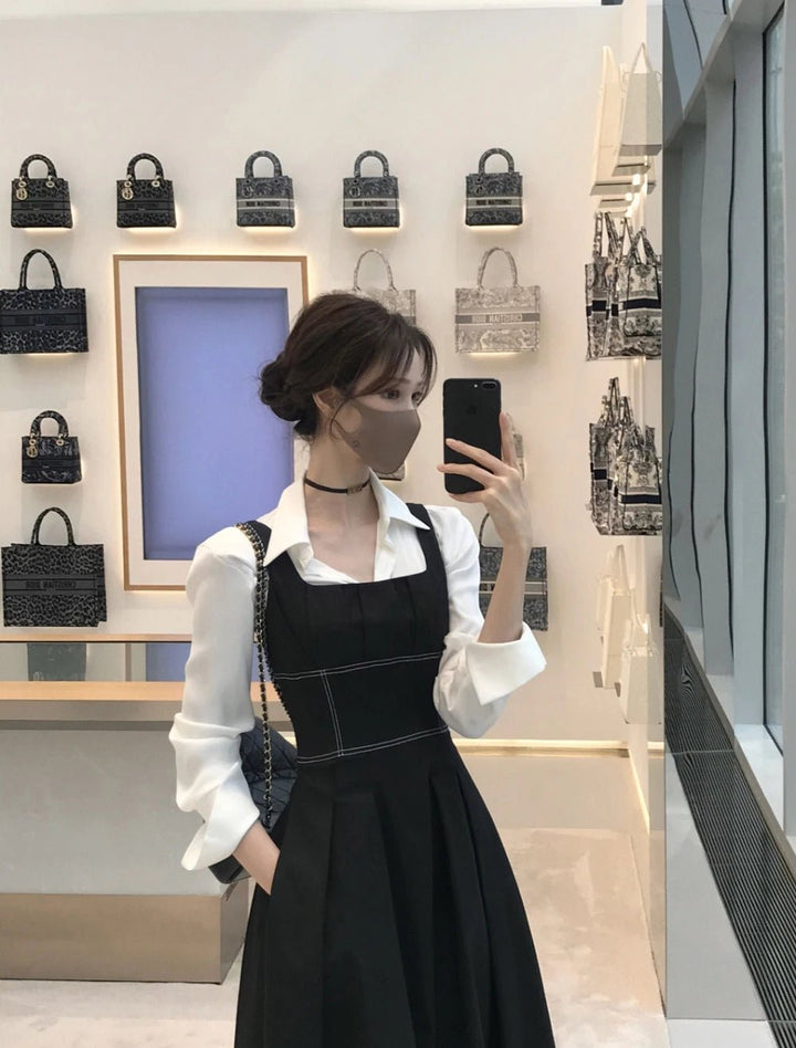 French Chic Summer Dress – High Waist Elegant Hepburn Style for Women - VeauBeauty