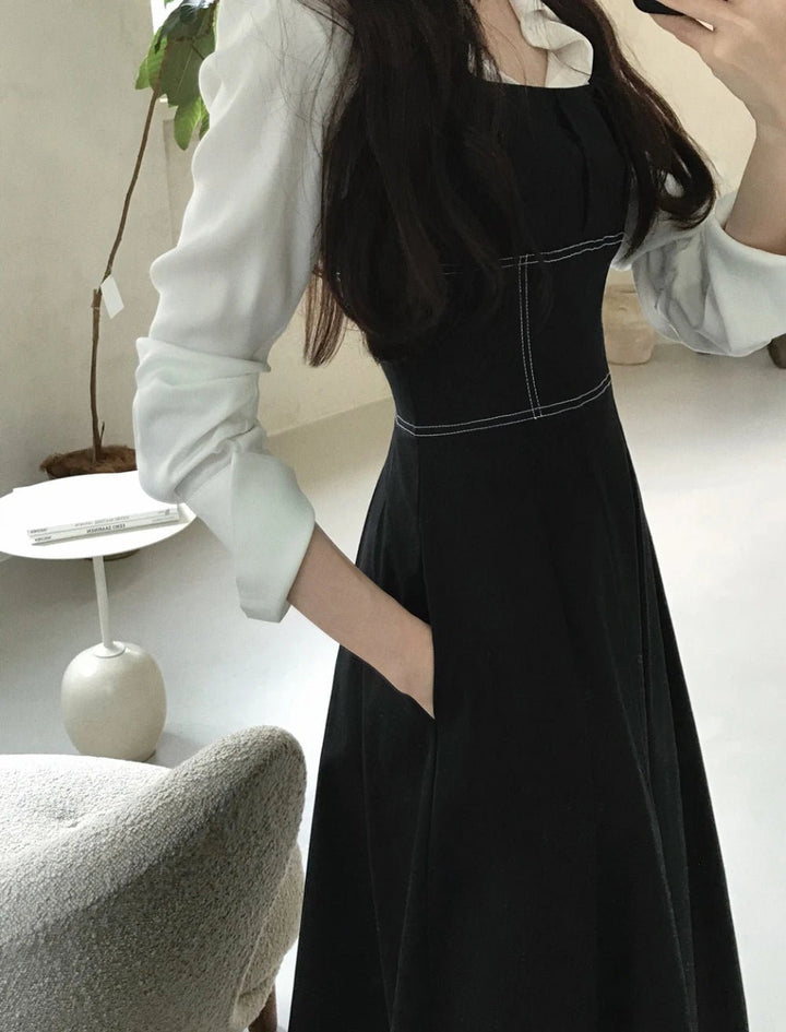 French Chic Summer Dress – High Waist Elegant Hepburn Style for Women - VeauBeauty