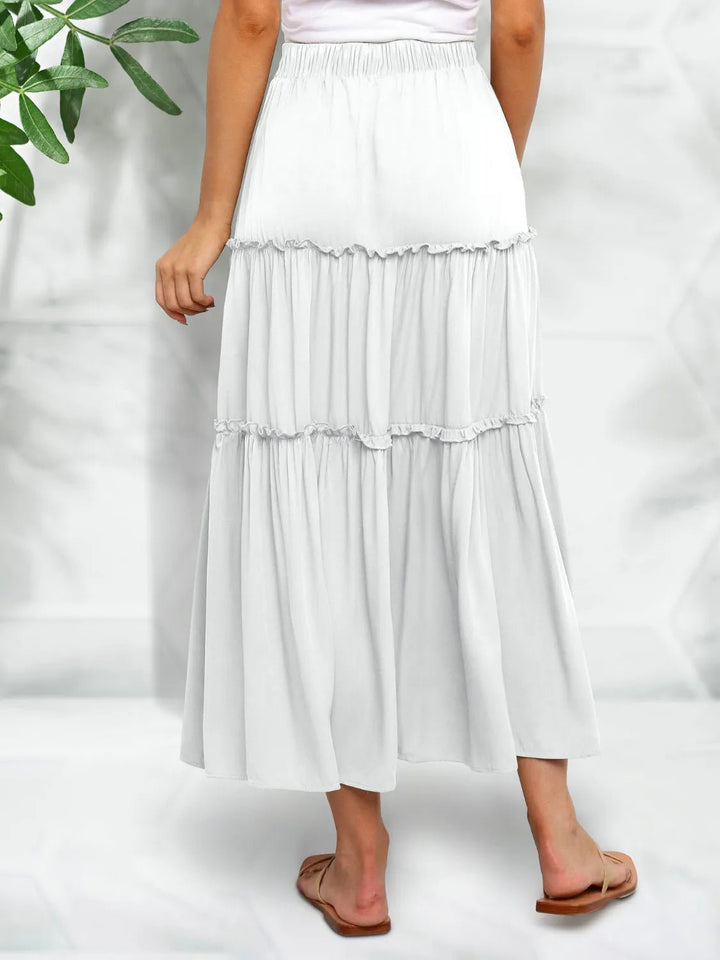 Frill Tiered Midi Skirt - VeauBeauty
