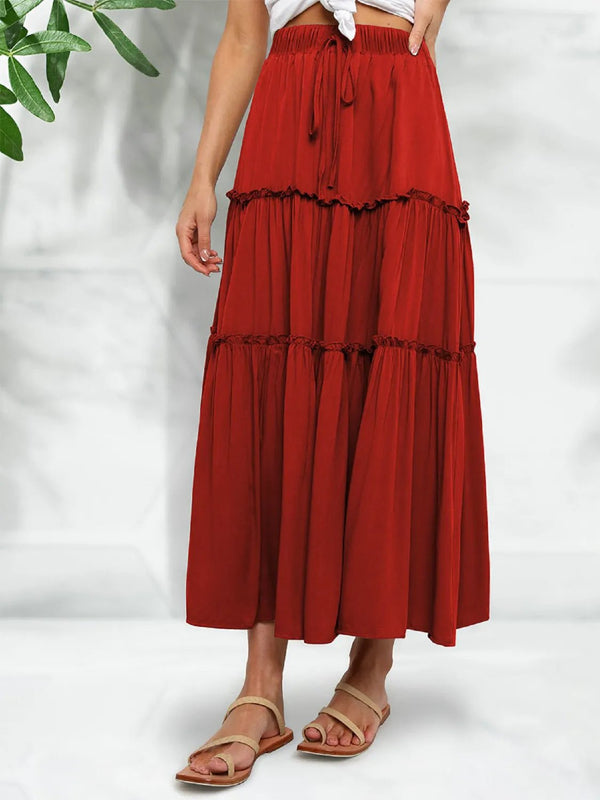 Frill Tiered Midi Skirt - VeauBeauty