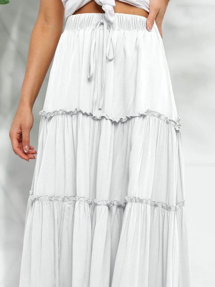 Frill Tiered Midi Skirt - VeauBeauty