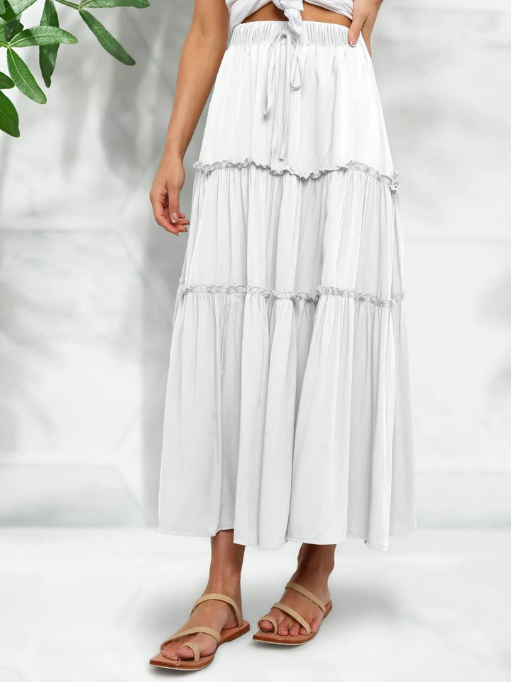 Frill Tiered Midi Skirt - VeauBeauty
