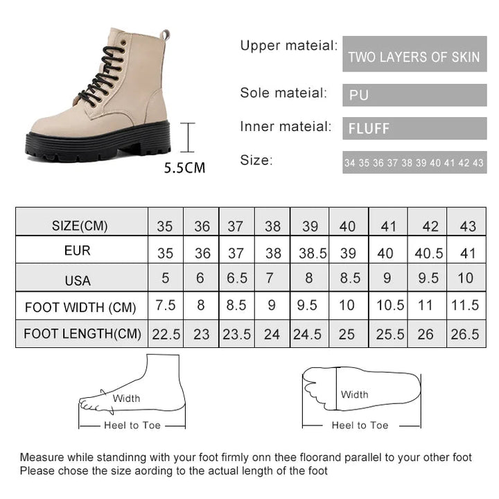 Fur - Lined Leather Ankle Boots – Winter Marton Style - VeauBeauty