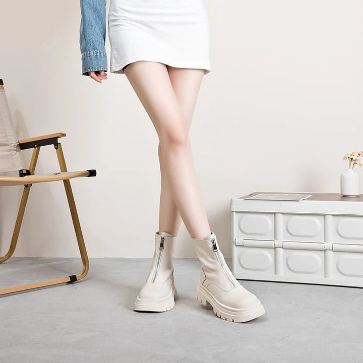 Genuine Leather Chelsea Boots – Warm Plush Lined Winter Ankle Boots for Women - VeauBeauty
