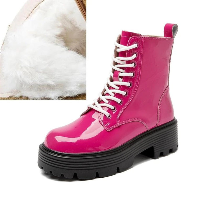 Genuine Leather Marton Boots High Heel Winter Ankle Boots - VeauBeauty