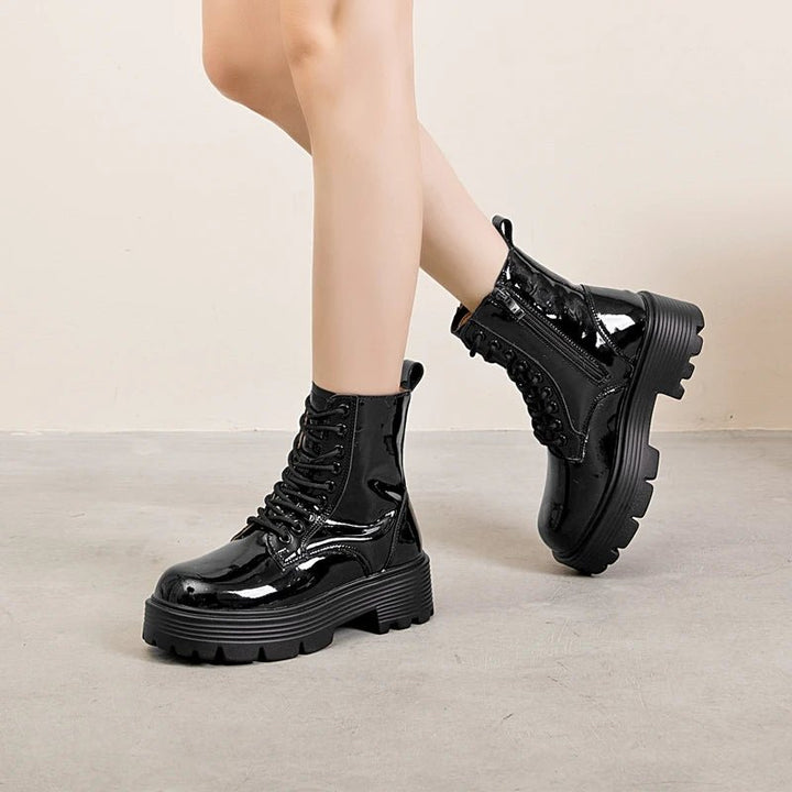 Genuine Leather Marton Boots High Heel Winter Ankle Boots - VeauBeauty