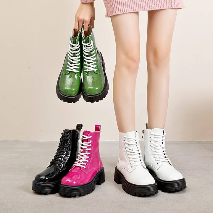 Genuine Leather Marton Boots High Heel Winter Ankle Boots - VeauBeauty