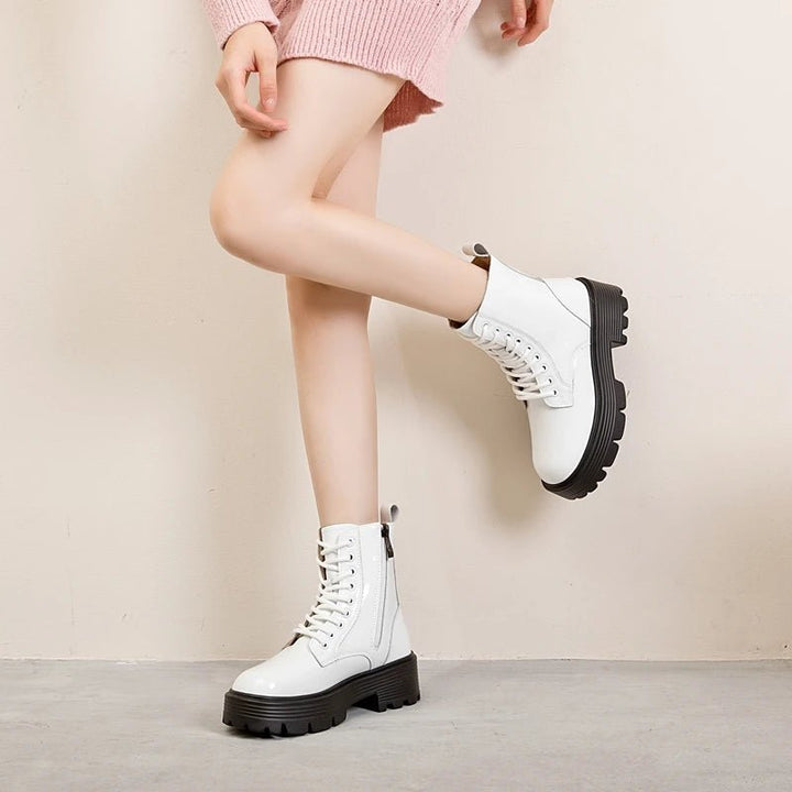 Genuine Leather Marton Boots High Heel Winter Ankle Boots - VeauBeauty