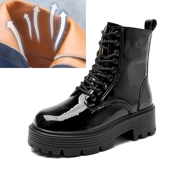 Genuine Leather Marton Boots High Heel Winter Ankle Boots - VeauBeauty
