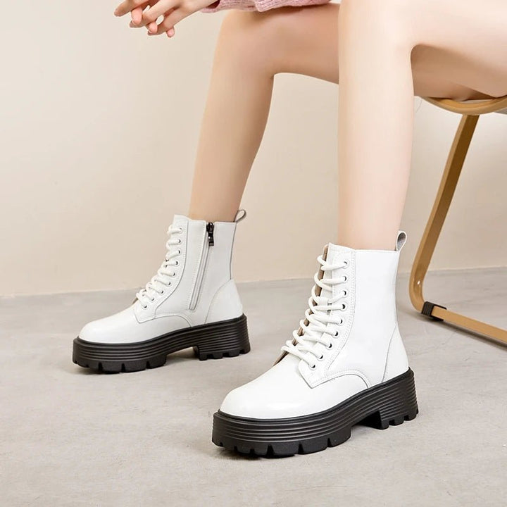 Genuine Leather Marton Boots High Heel Winter Ankle Boots - VeauBeauty