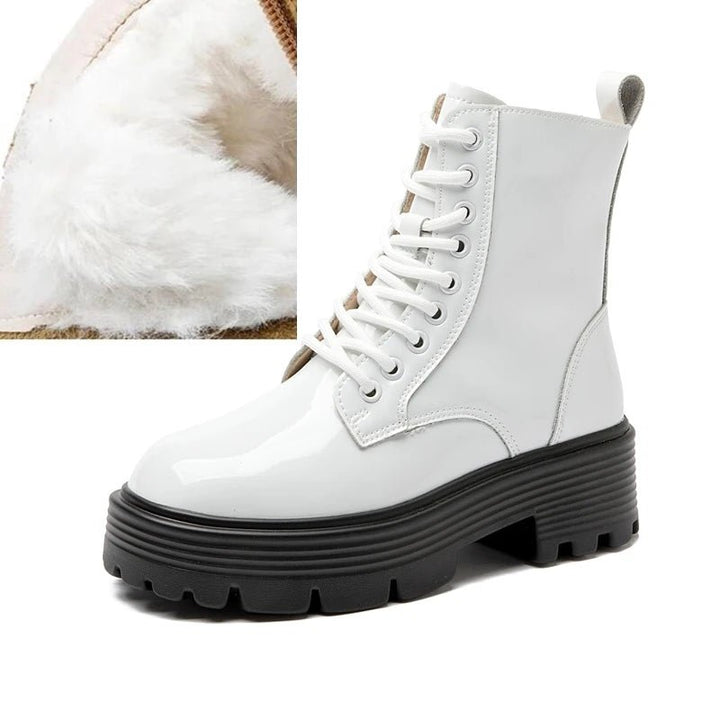 Genuine Leather Marton Boots High Heel Winter Ankle Boots - VeauBeauty