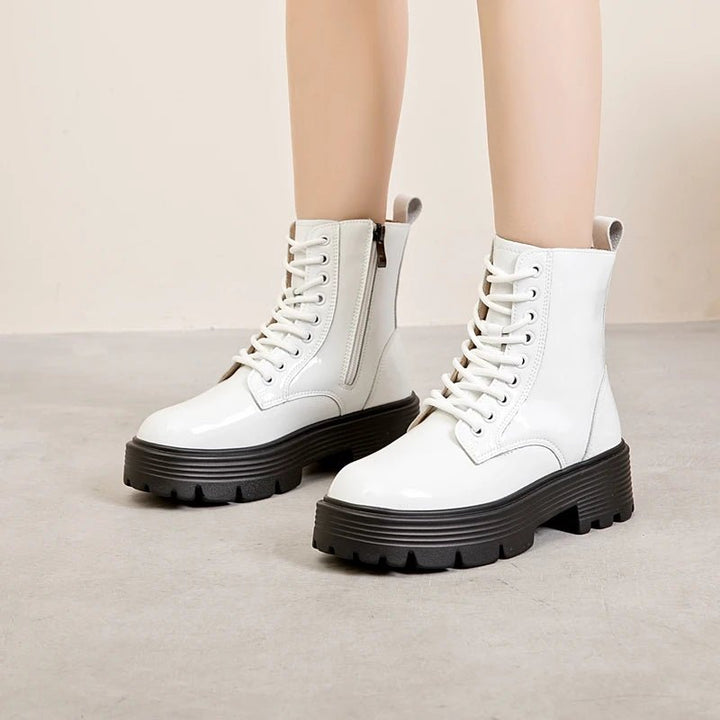 Genuine Leather Marton Boots High Heel Winter Ankle Boots - VeauBeauty