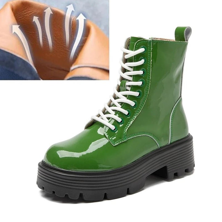 Genuine Leather Marton Boots High Heel Winter Ankle Boots - VeauBeauty