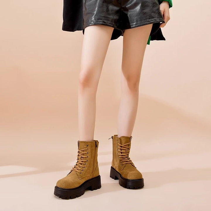 Genuine Leather Warm Ankle Snow Boots – Non - Slip Winter Short Boots - VeauBeauty