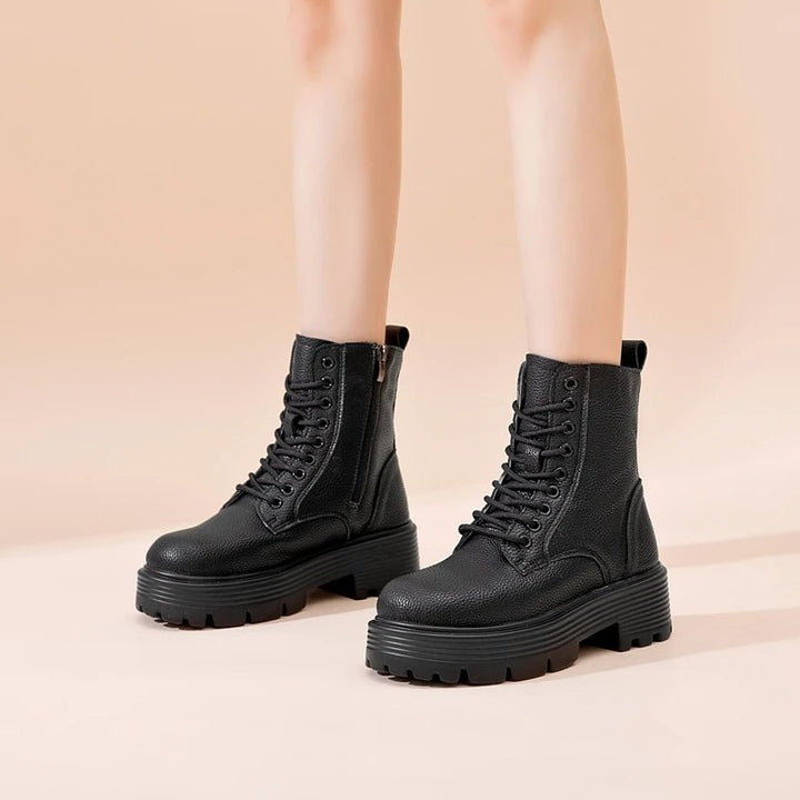 Genuine Leather Warm Ankle Snow Boots – Non - Slip Winter Short Boots - VeauBeauty