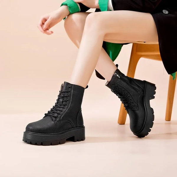 Genuine Leather Warm Ankle Snow Boots – Non - Slip Winter Short Boots - VeauBeauty