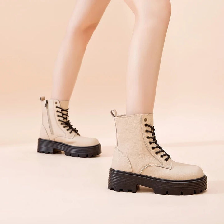 Genuine Leather Warm Ankle Snow Boots – Non - Slip Winter Short Boots - VeauBeauty