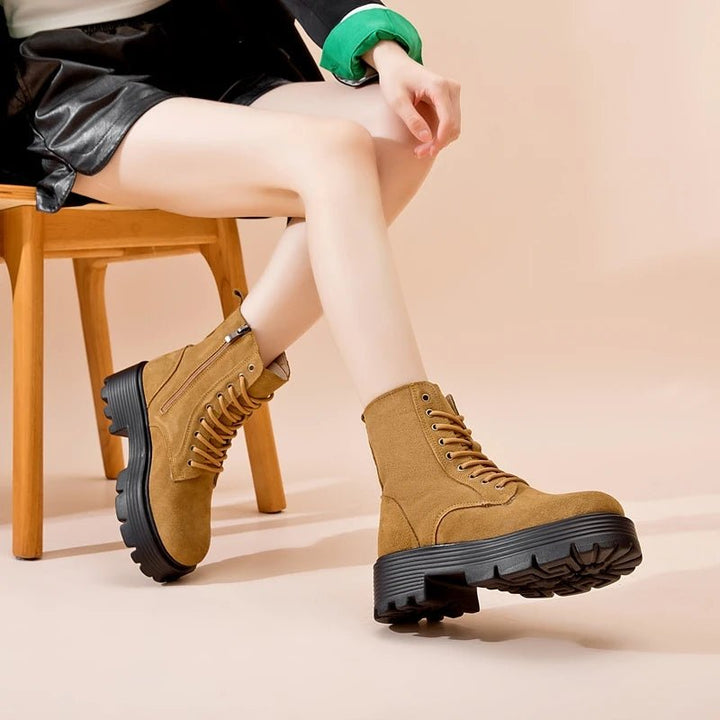 Genuine Leather Warm Ankle Snow Boots – Non - Slip Winter Short Boots - VeauBeauty