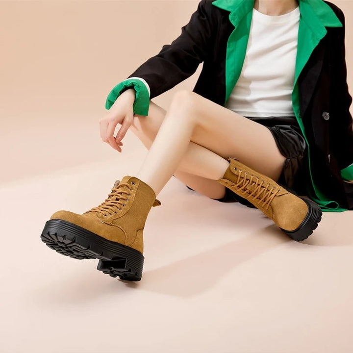 Genuine Leather Warm Ankle Snow Boots – Non - Slip Winter Short Boots - VeauBeauty