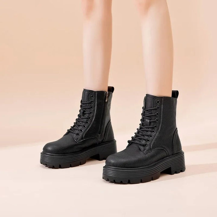 Genuine Leather Warm Ankle Snow Boots – Non - Slip Winter Short Boots - VeauBeauty