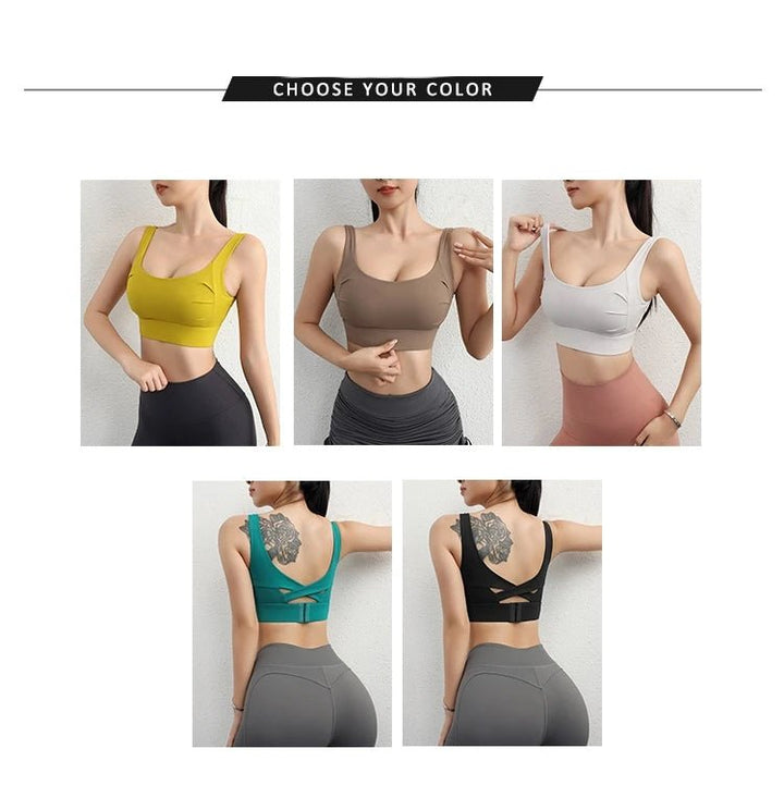 High Support Built - in Bra Crop Top – Women's Sexy Yoga Fitness Bra - VeauBeauty