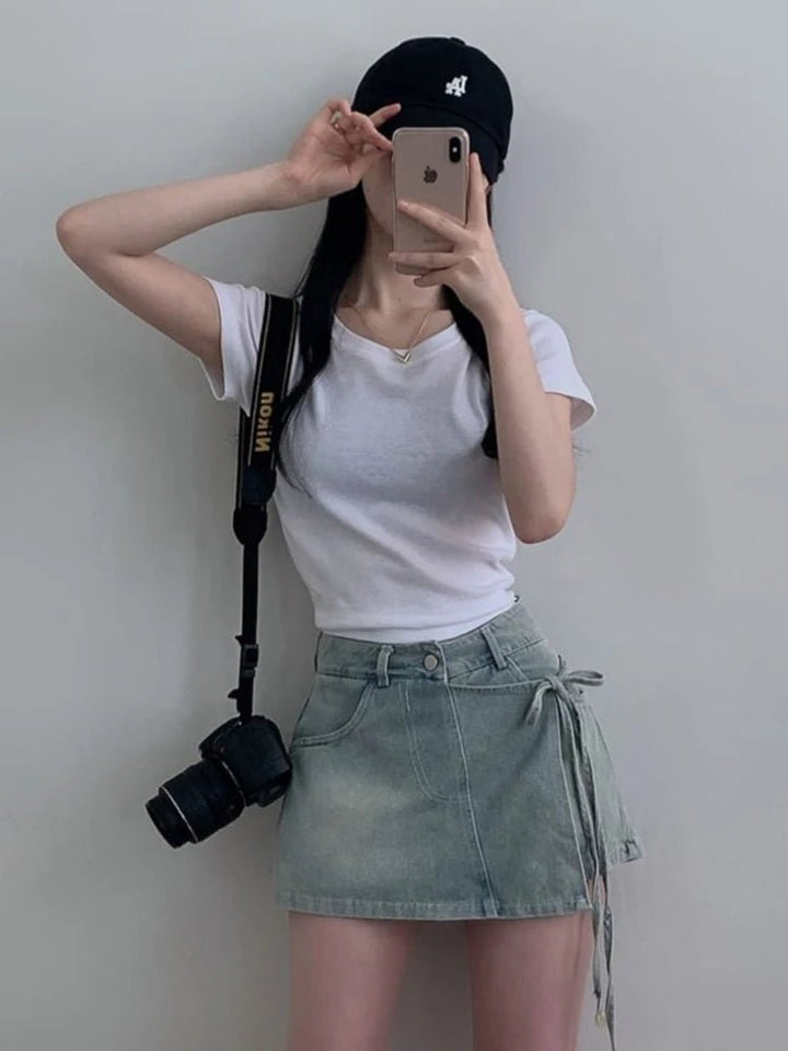 High Waist A - Line Denim Shorts – Women’s Summer Fit Jeans for 18–24 - VeauBeauty