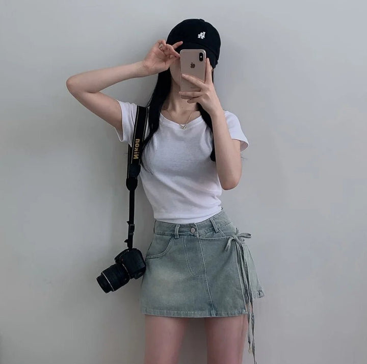 High Waist A - Line Denim Shorts – Women’s Summer Fit Jeans for 18–24 - VeauBeauty