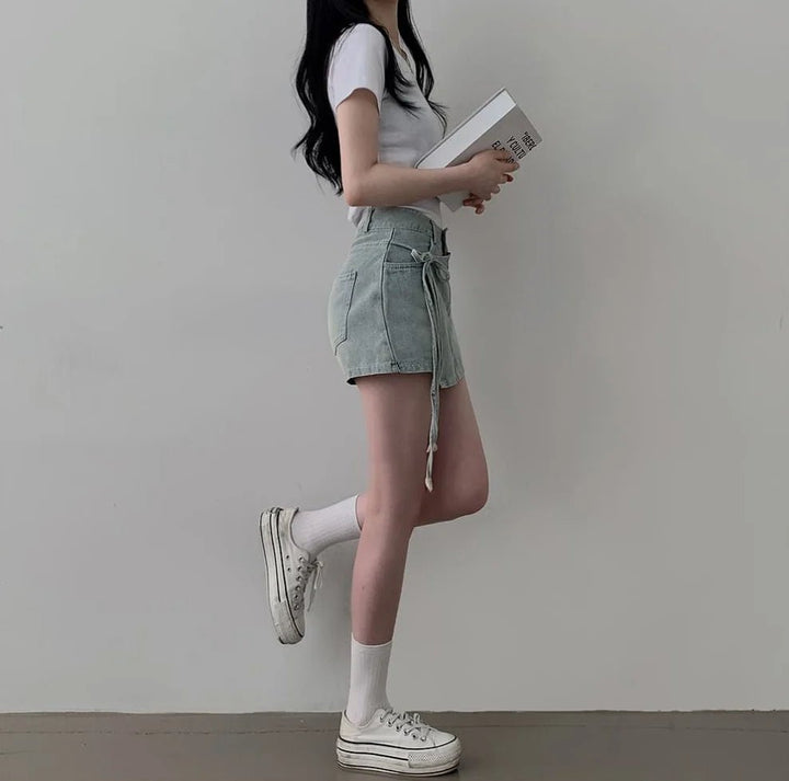 High Waist A - Line Denim Shorts – Women’s Summer Fit Jeans for 18–24 - VeauBeauty