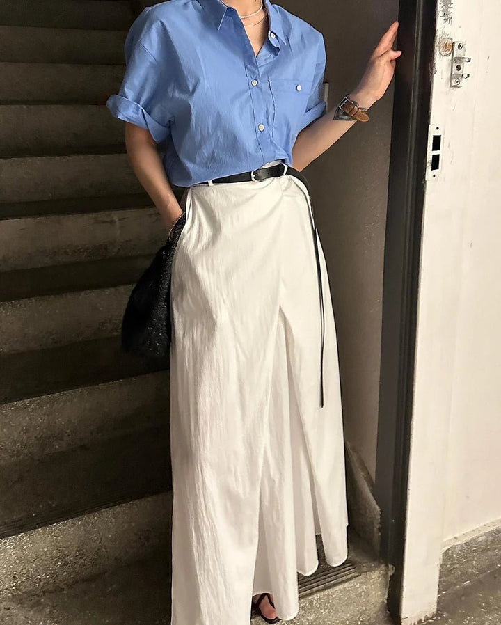 High Waist A - Line Skirt – Knee - Length Polyester Skirt for Women (18–24) - VeauBeauty