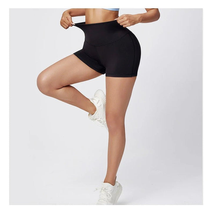 High Waist Hip Lift Yoga Shorts – Women's Cross Back Workout Fitness Biker Shorts - VeauBeauty
